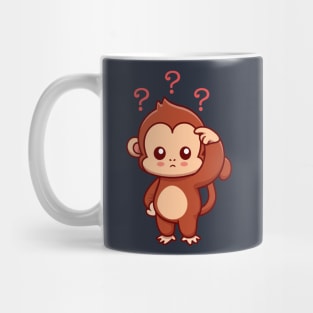 Cute Monkey Confused Cartoon Mug